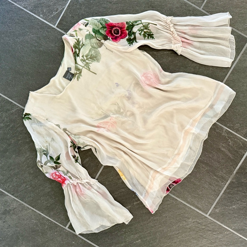 Moda Puff Sleeve Ruffled Blouse